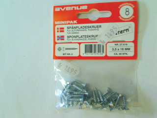Spånpladeskruer 3,5x16mm - Klik for mere information...