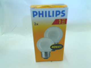kronepære philips 40 w, E 27, 2 pk - Klik for mere information...